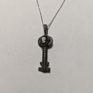 Victorian Key and Cameo Necklace